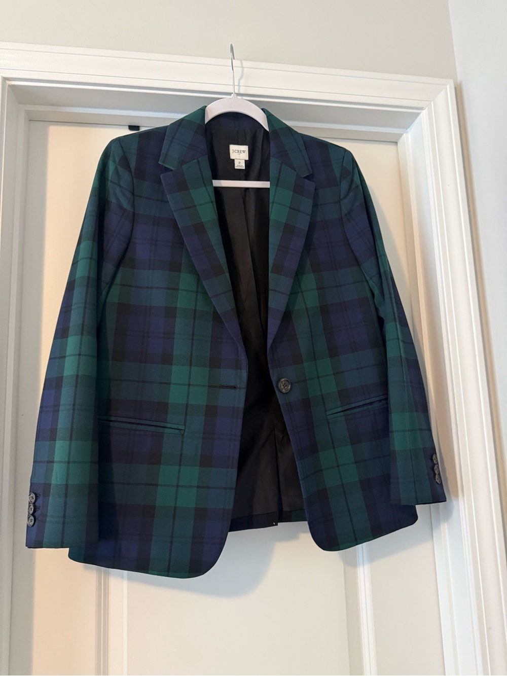 J. Crew Factory Green & Navy Plaid Blazer